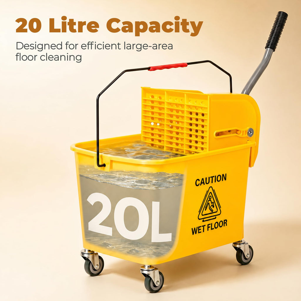 Yellow 21 Quart Mop Bucket with Wheels W690
