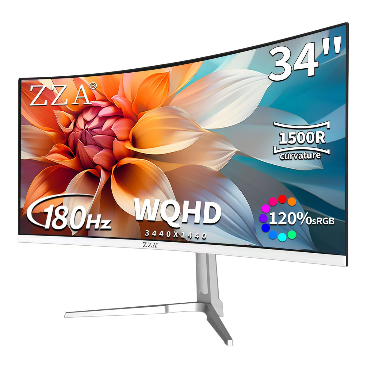 White 34'' Curved Ultrawide Gaming Monitor X949183