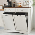 Antique White 2x13 Gallons Trash Can Cabinet I382845