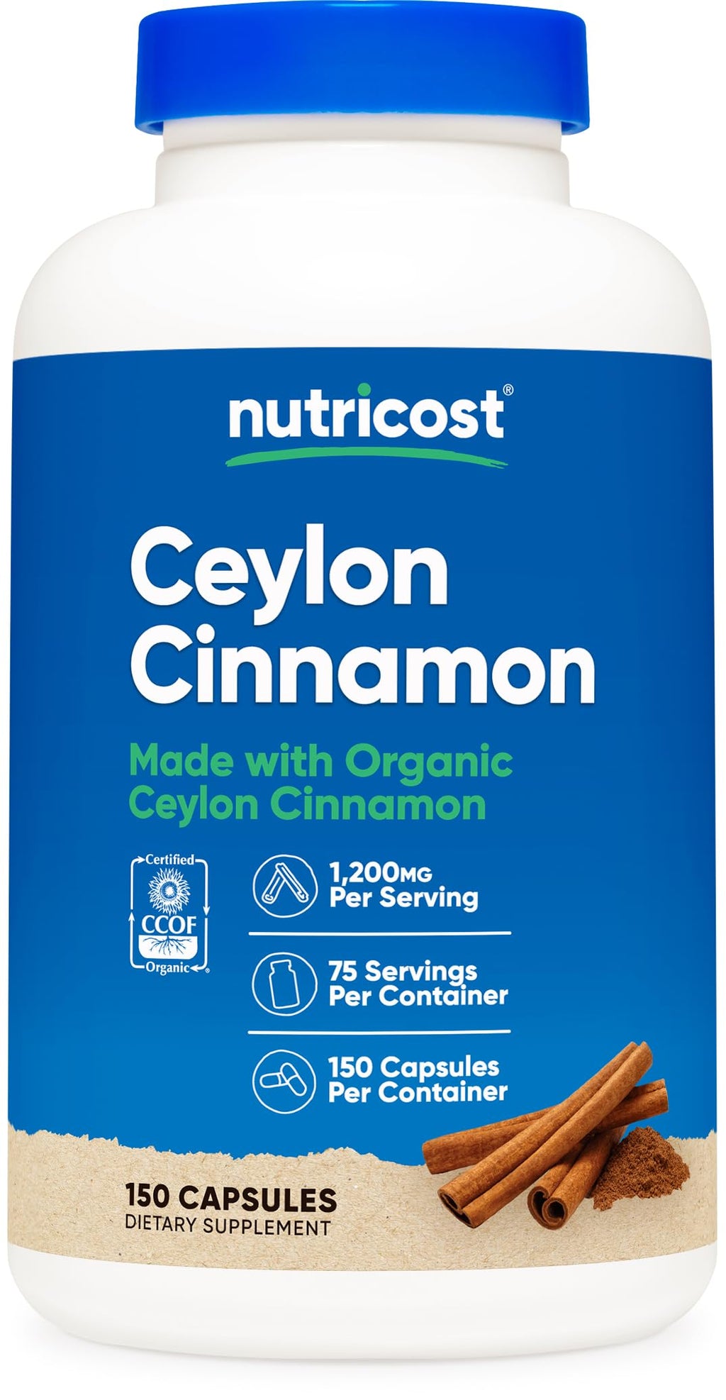 Cinnamon 1,200mg 150 Capsules A949316