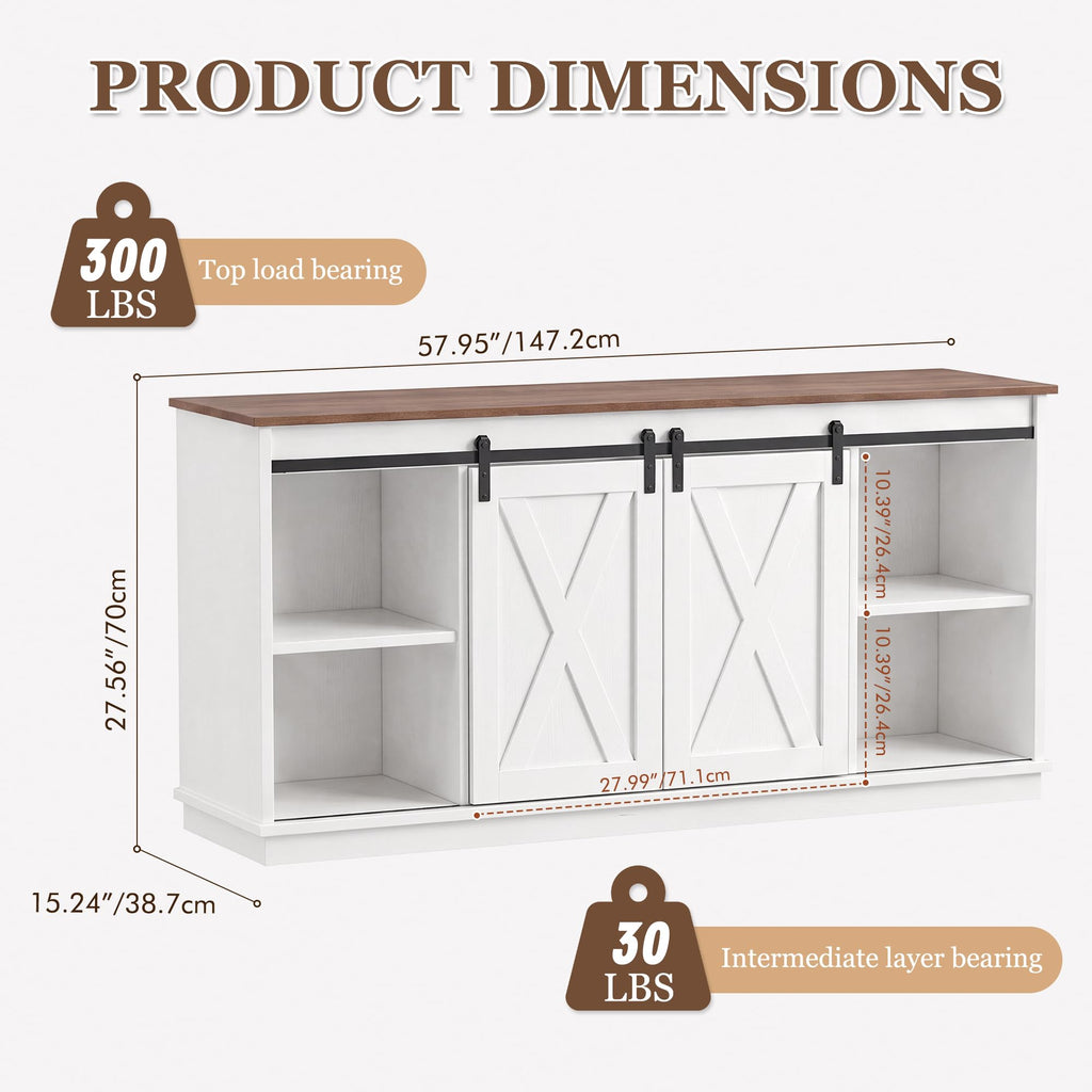 White TV Stand with Storage Z678401