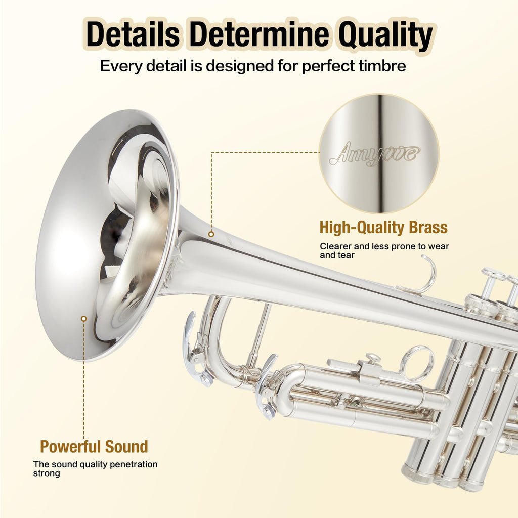 Nickel-Plated Brass Trumpet with Hard Case Z4842