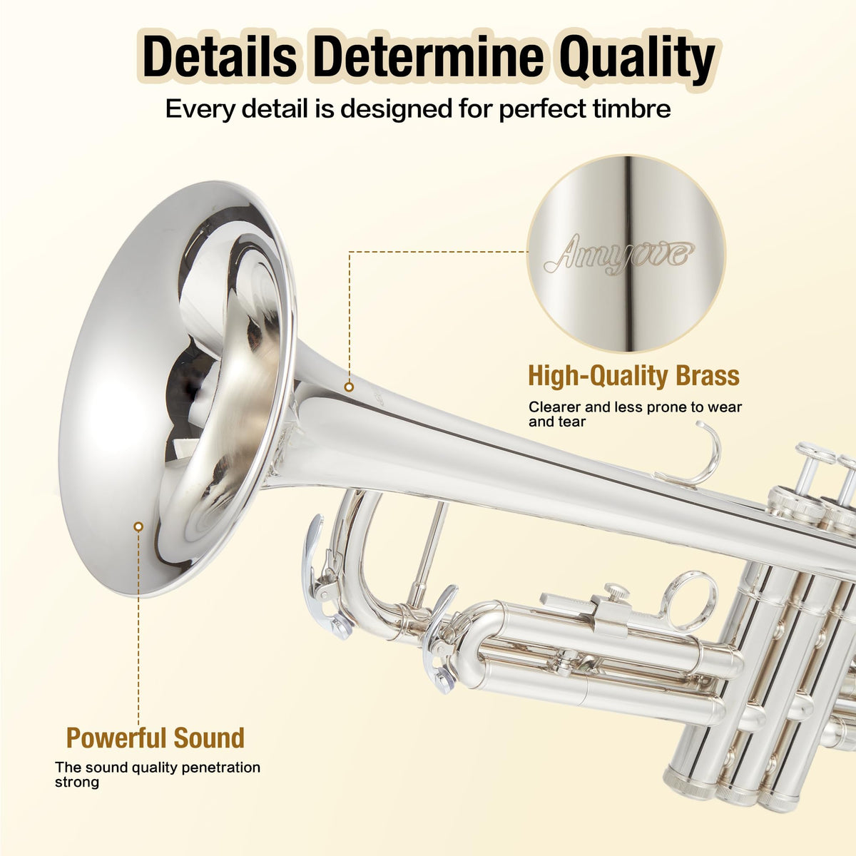 Nickel-Plated Brass Trumpet with Hard Case Z4842