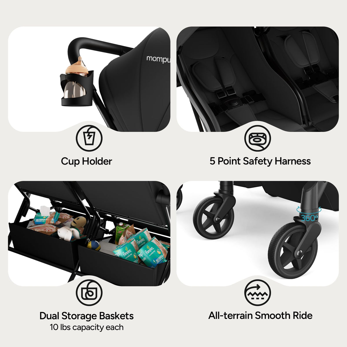 Lightweight Double Stroller H756474