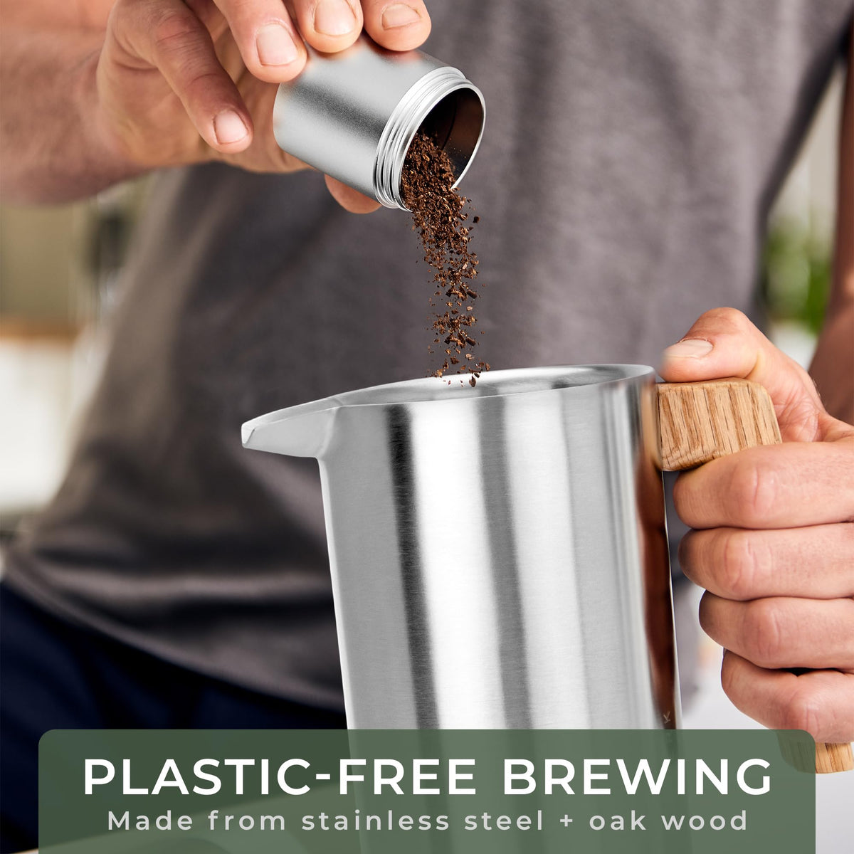 34 oz Stainless Steel Double Wall French Press E2462