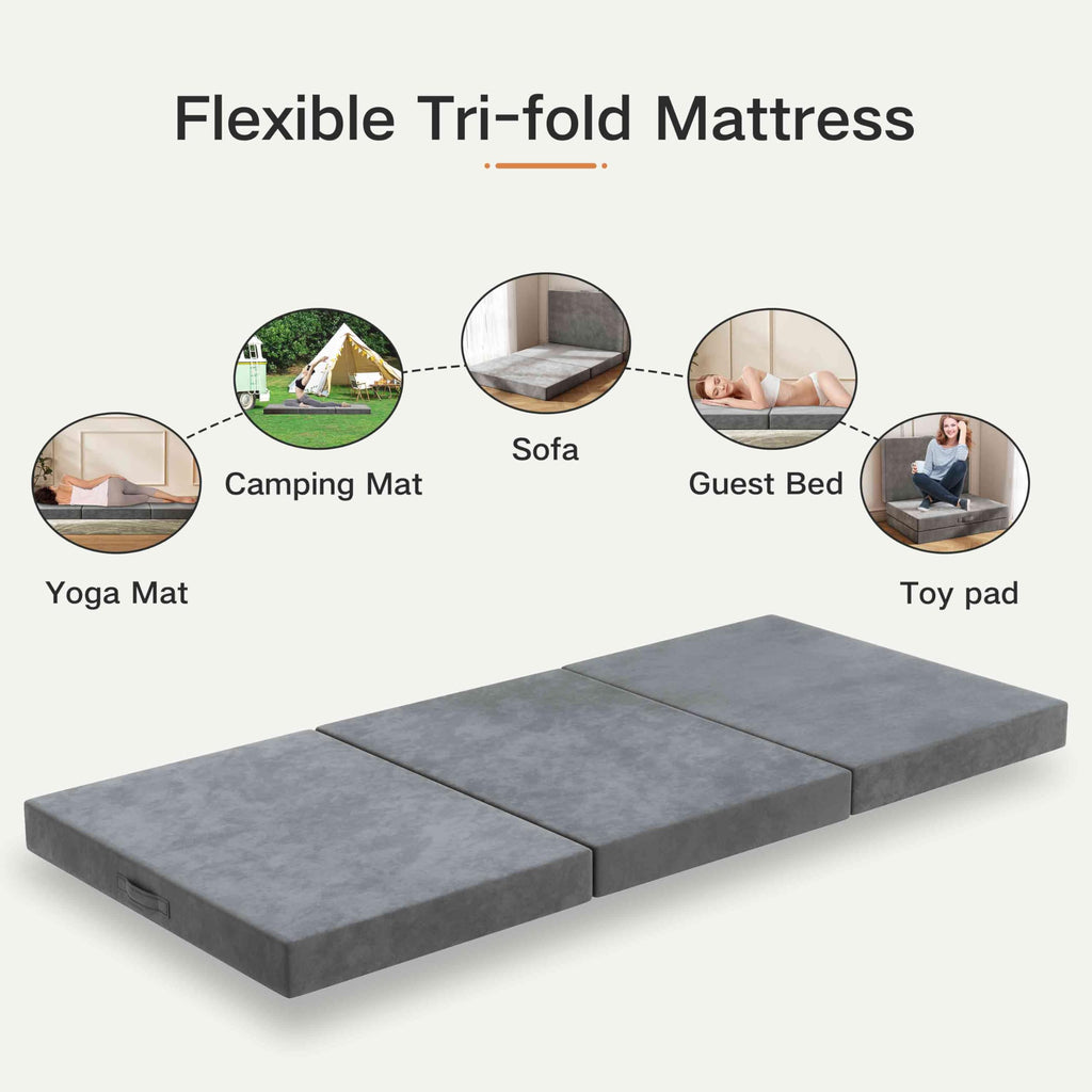 4 Inch Twin Tri-Fold Mattress Topper K4010