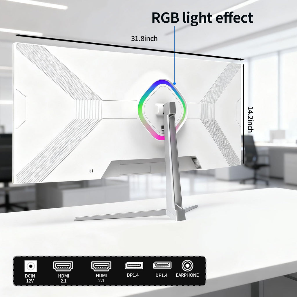 White 34'' Curved Ultrawide Gaming Monitor X949183