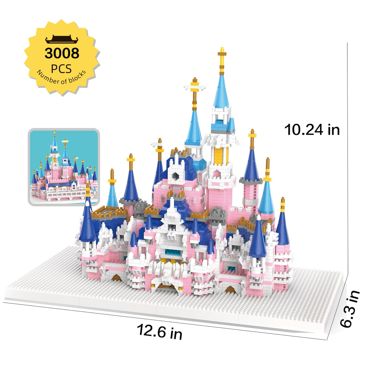 3008 Pcs Castle Architecture Mini Building Blocks Set U825415