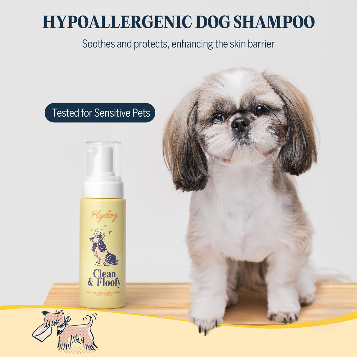 Dry Dog Shampoo with Glove No Rinse Spray Foam Y704393
