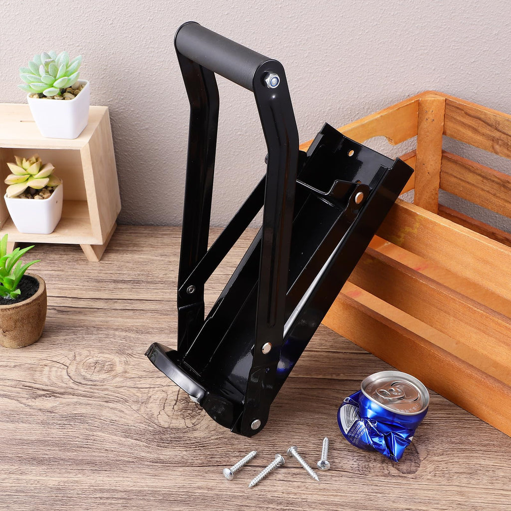 Heavy Duty Wall Mounted Stainless Steel Can Crusher with Built-in Bottle Opener K4024