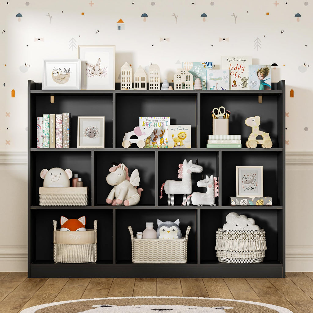Black 3 Tier Wood Bookshelf W276
