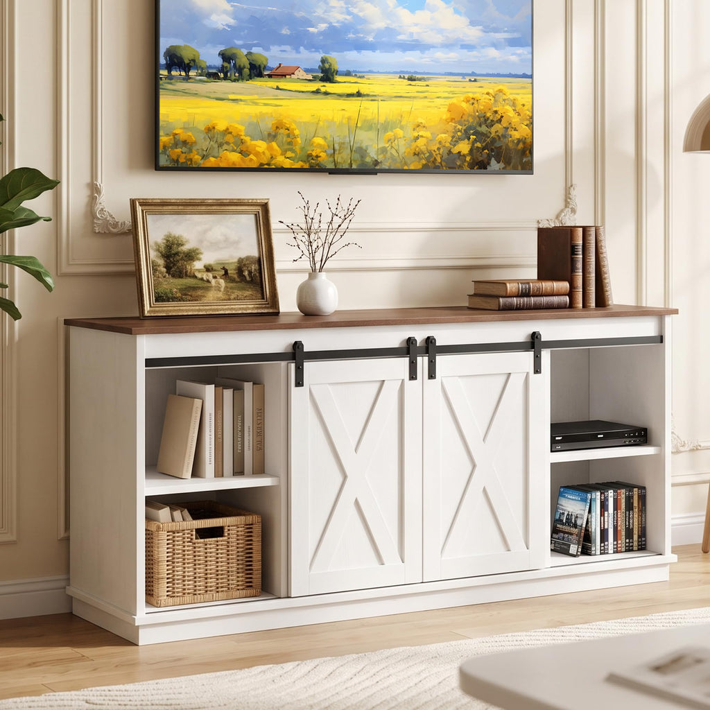 White TV Stand with Storage Z678401