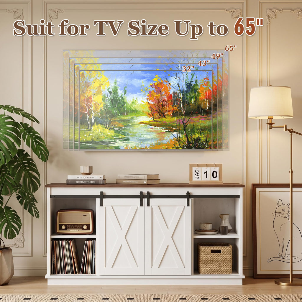 White TV Stand with Storage Z678401