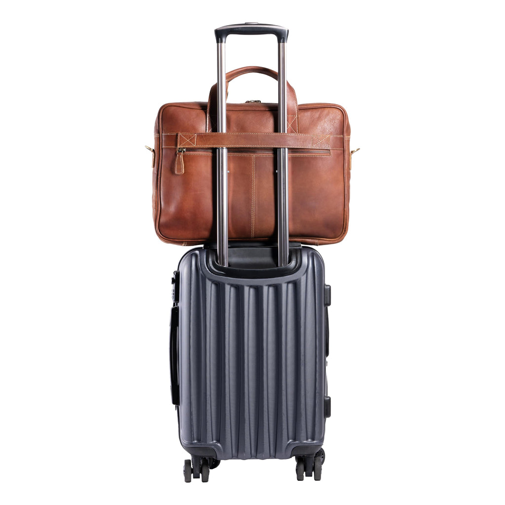 16 Inch Leather Laptop Messenger Bag W88232