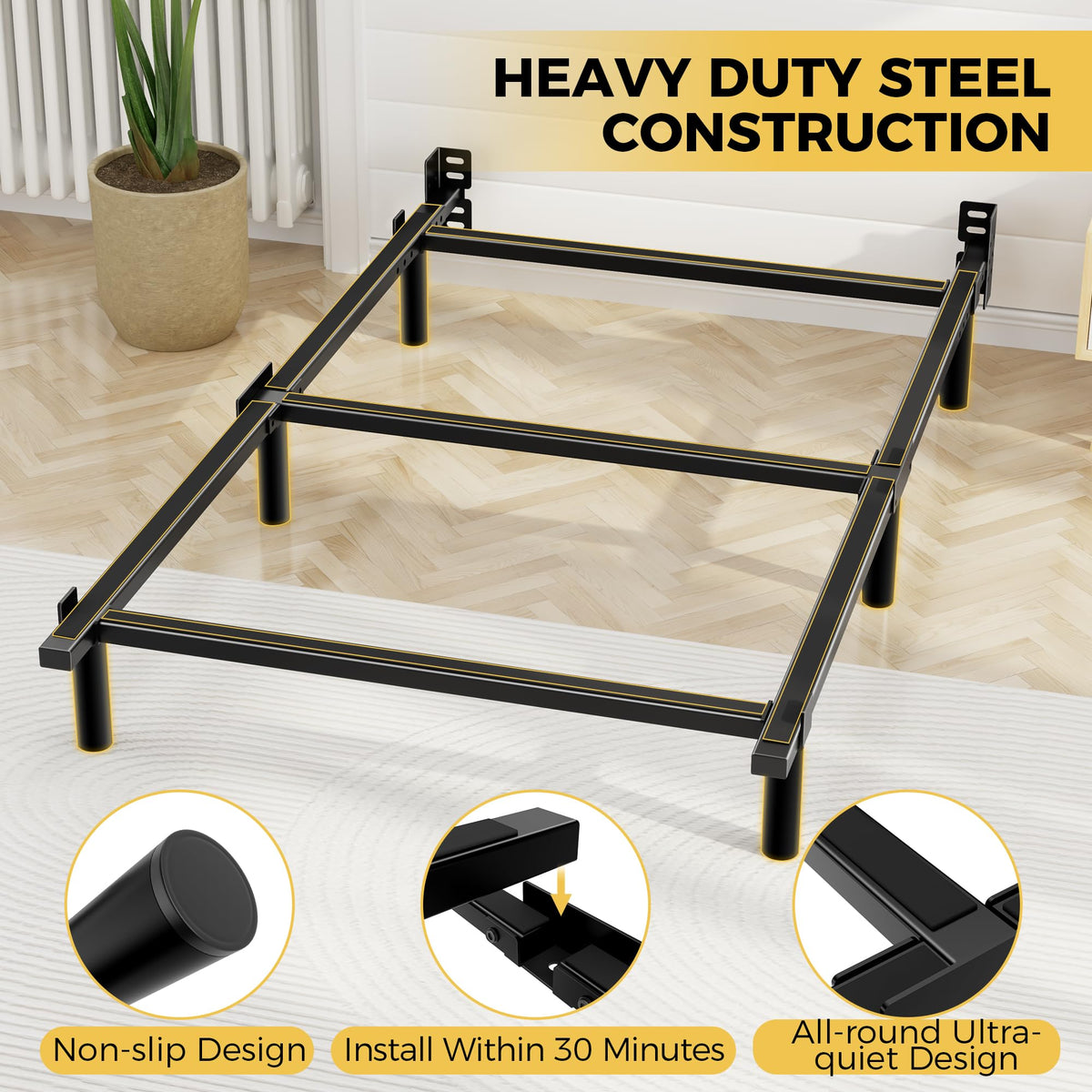 7 Inch Heavy Duty Metal Twin Bed Frame M506