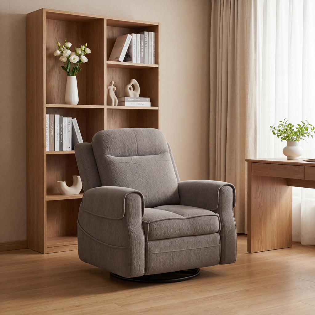 Faux Shearling Recliner Chair Grey H938