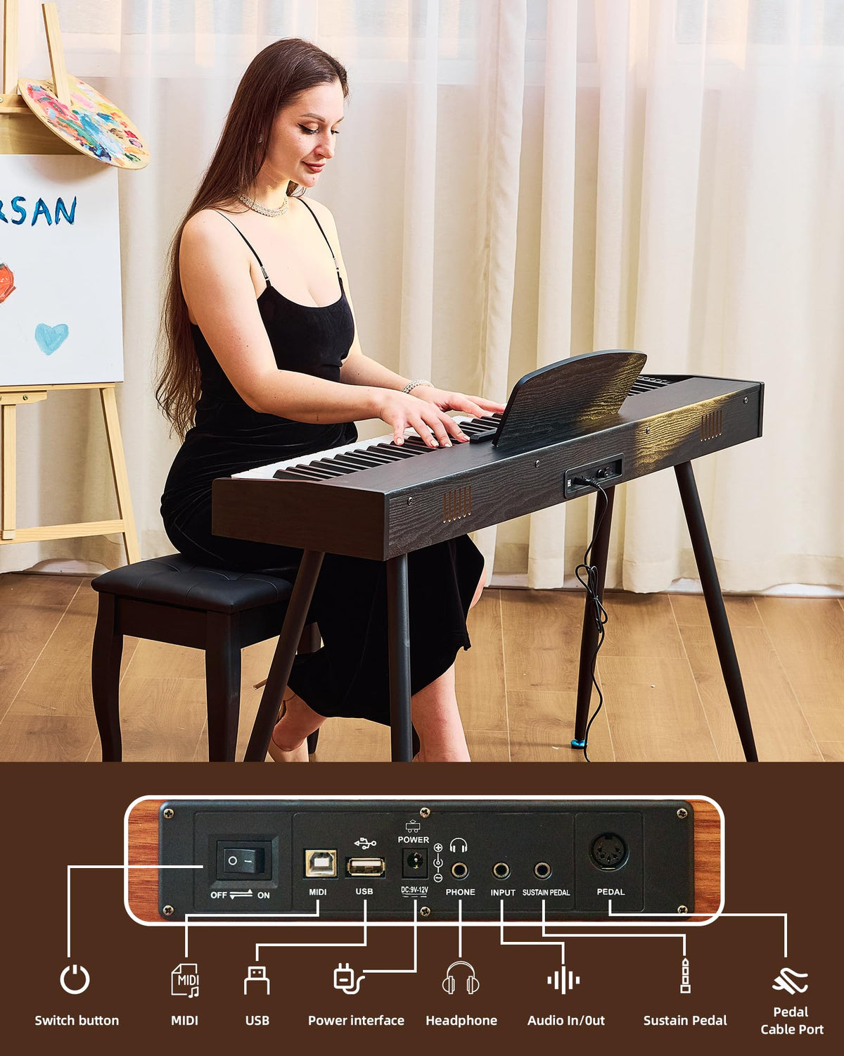 88 Key Weighted Digital Piano T24888