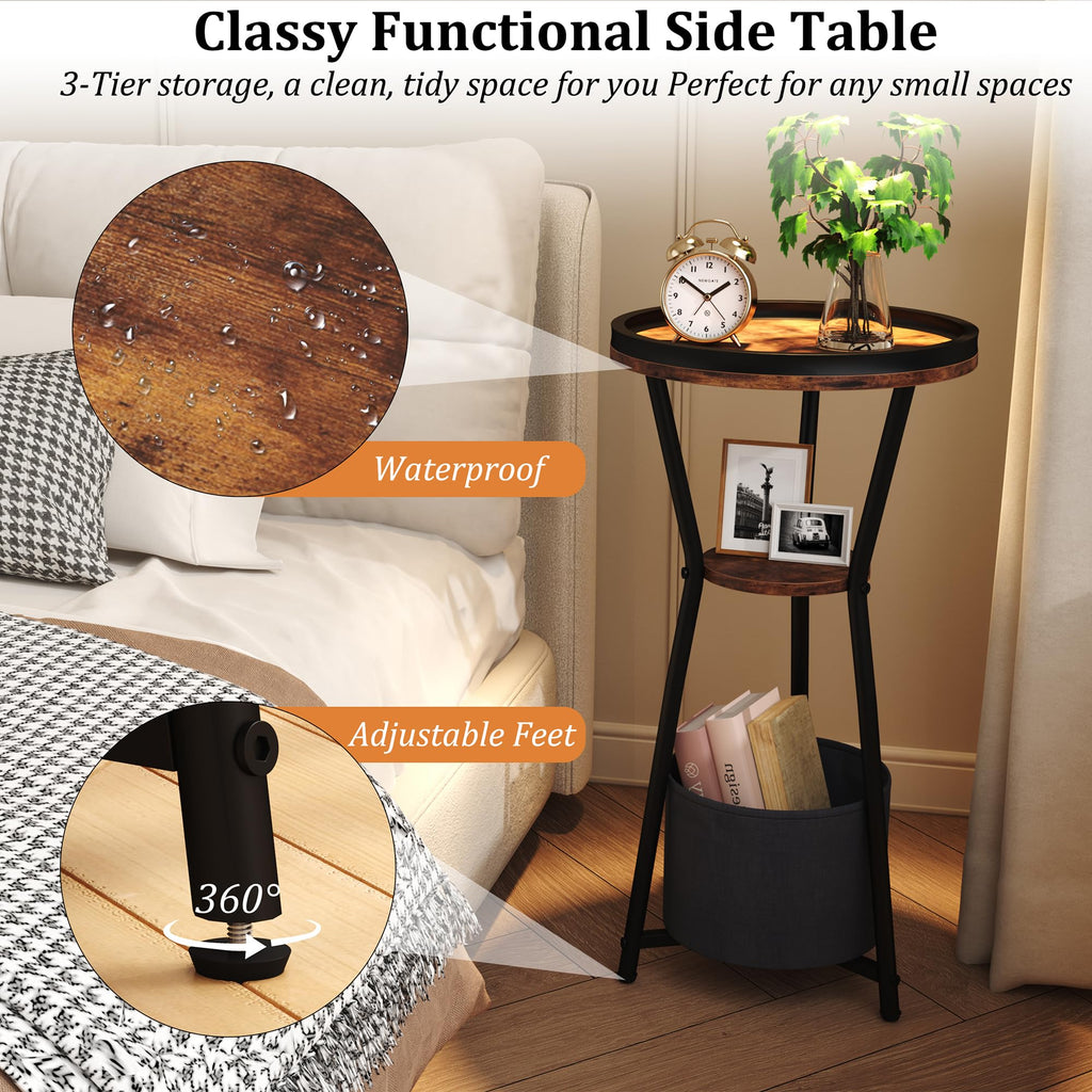 Round 3-Tier Side Table D4026