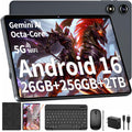 Black Android 16 Tablet with Keyboard D8301