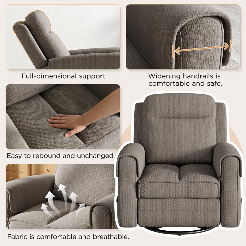 Faux Shearling Recliner Chair Grey H938