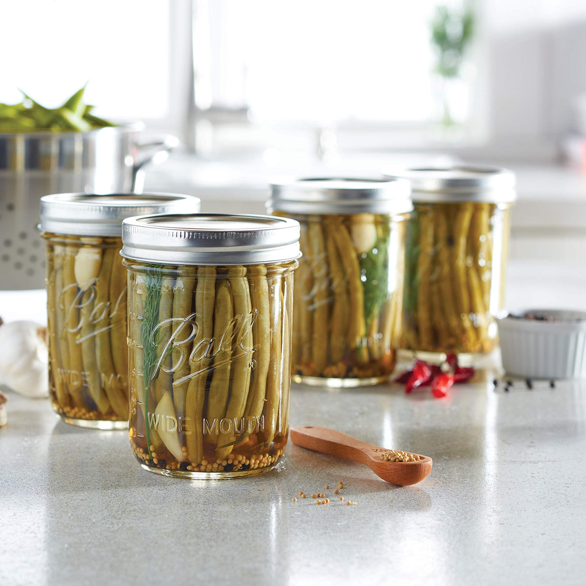 Wide Mouth Pint Mason Jars with Lids & Bands 16-oz 2-Pack G152279