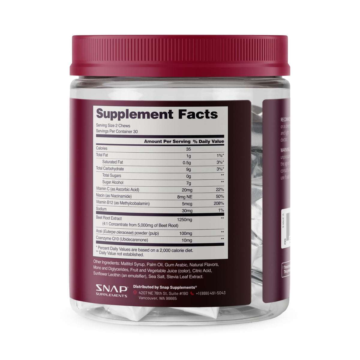 Beet Root Extract & CoQ10 Soft Chews, Mixed Berry, 60 Ct C744