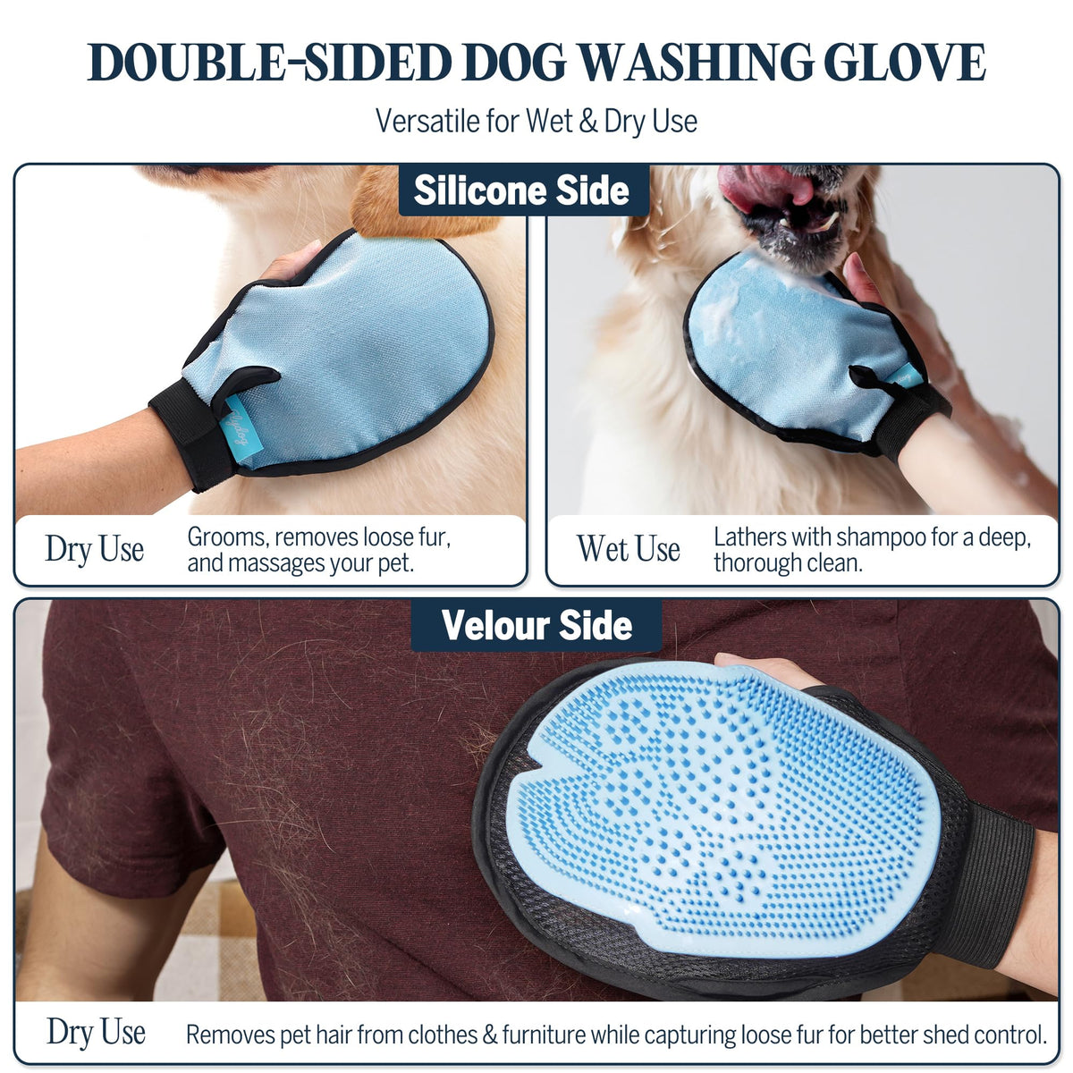 Dry Dog Shampoo with Glove No Rinse Spray Foam Y704393