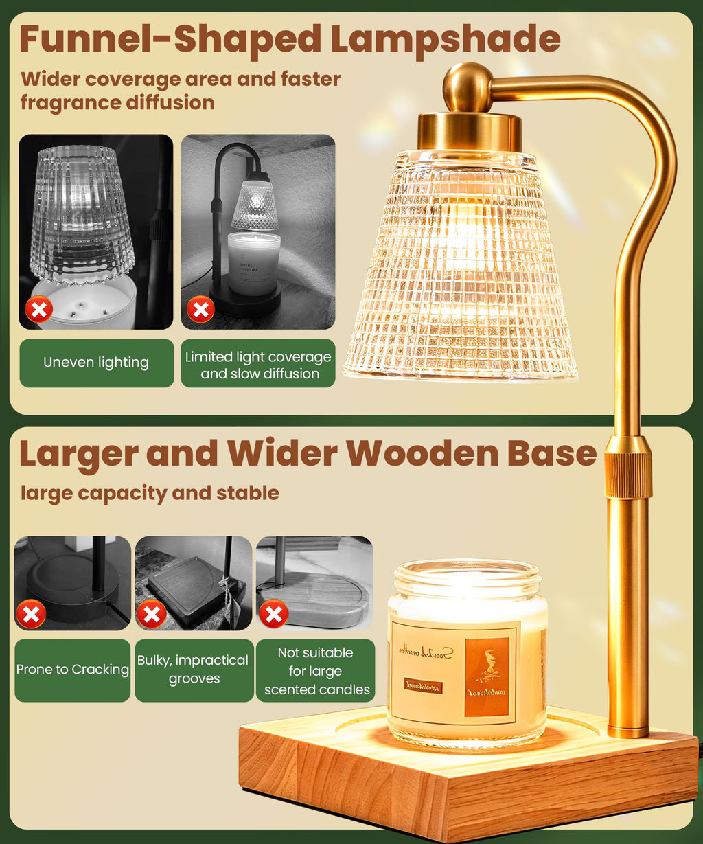 Height Adjustable Candle Warmer Lamp with Timer, 3 Dimmable T703777