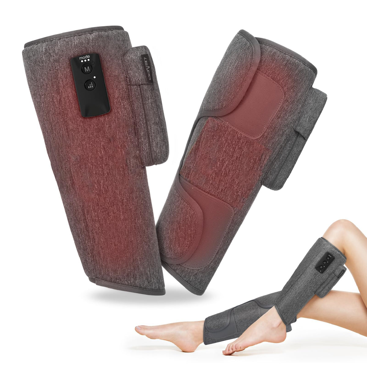 Wireless Air Compression Leg Massager with Heat, 4 Modes, Set of 2 Y1802