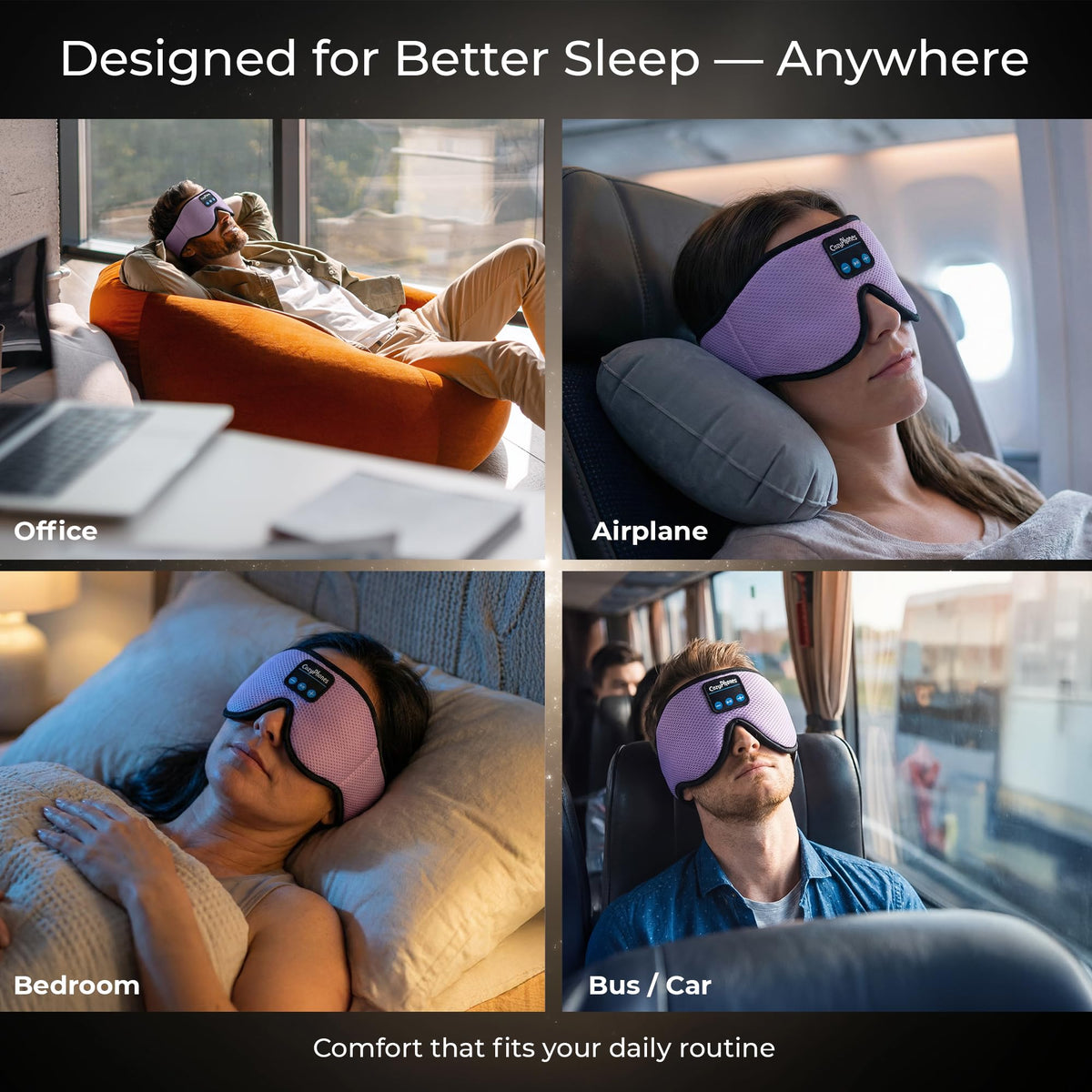 Bluetooth Sleep Mask Headphones Grey E96144