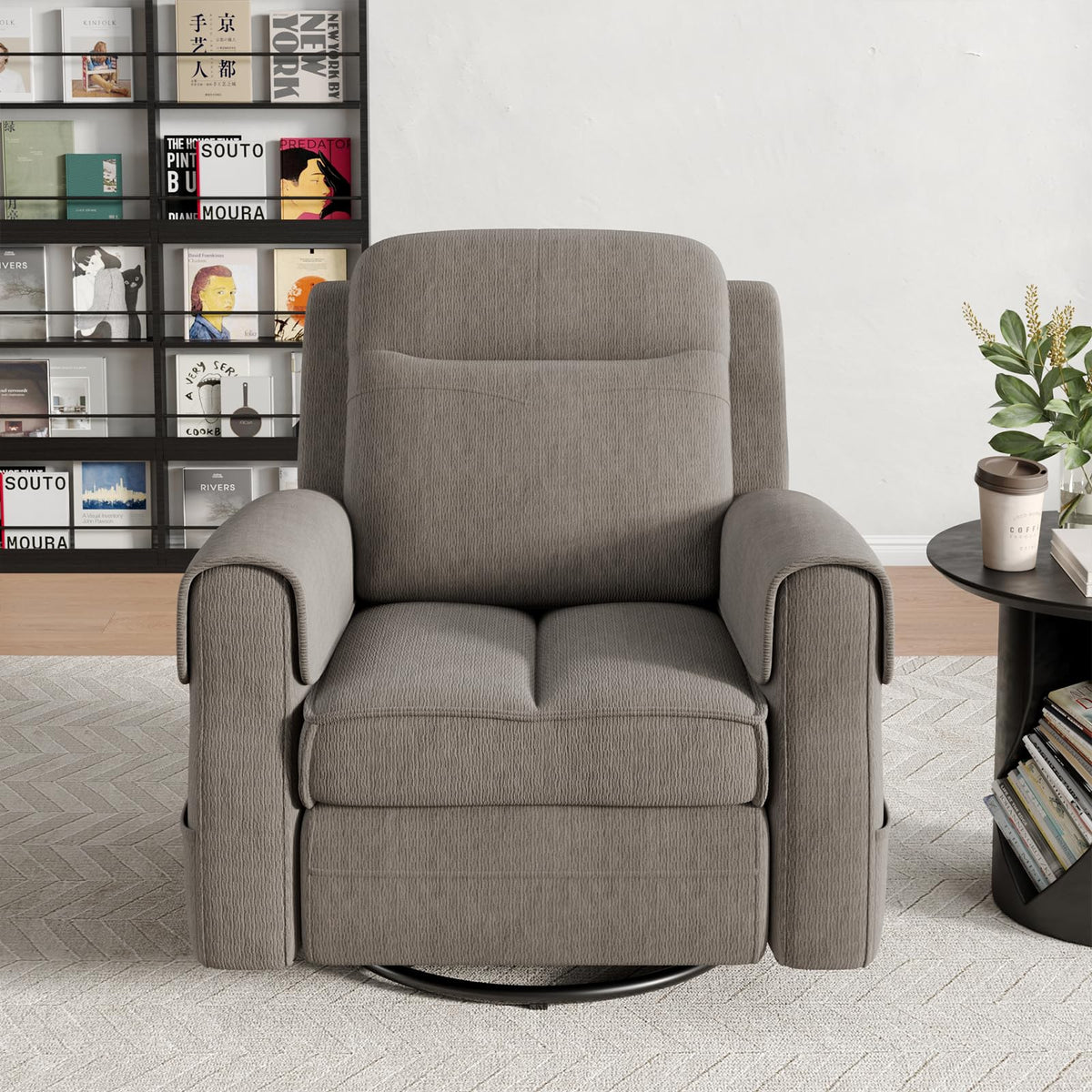 Faux Shearling Recliner Chair Grey H938
