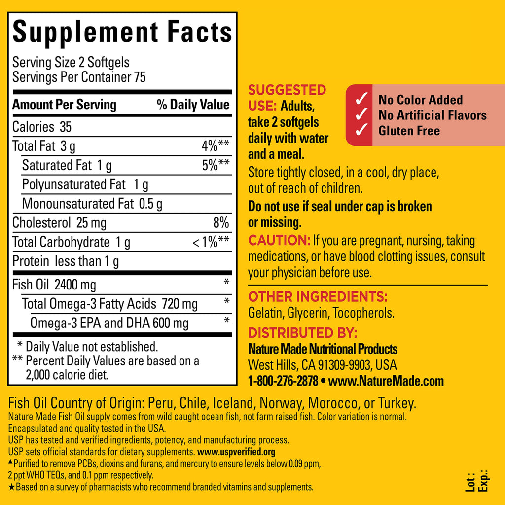 Fish Oil Omega 3 Supplements 1200 mg Softgels Q4221