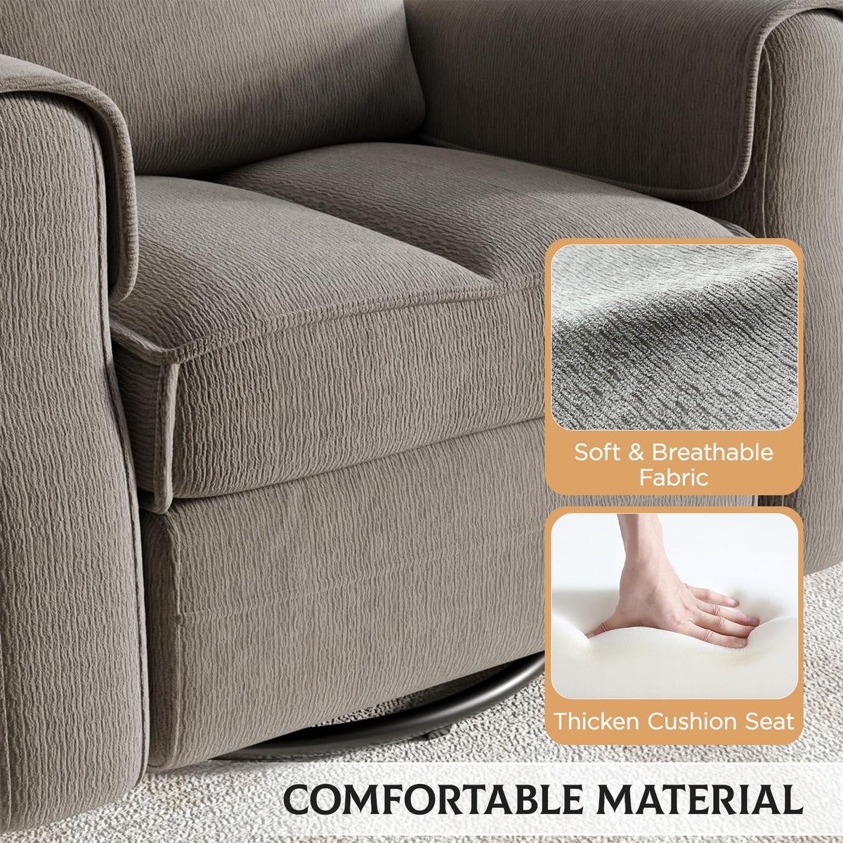 Faux Shearling Recliner Chair Grey H938