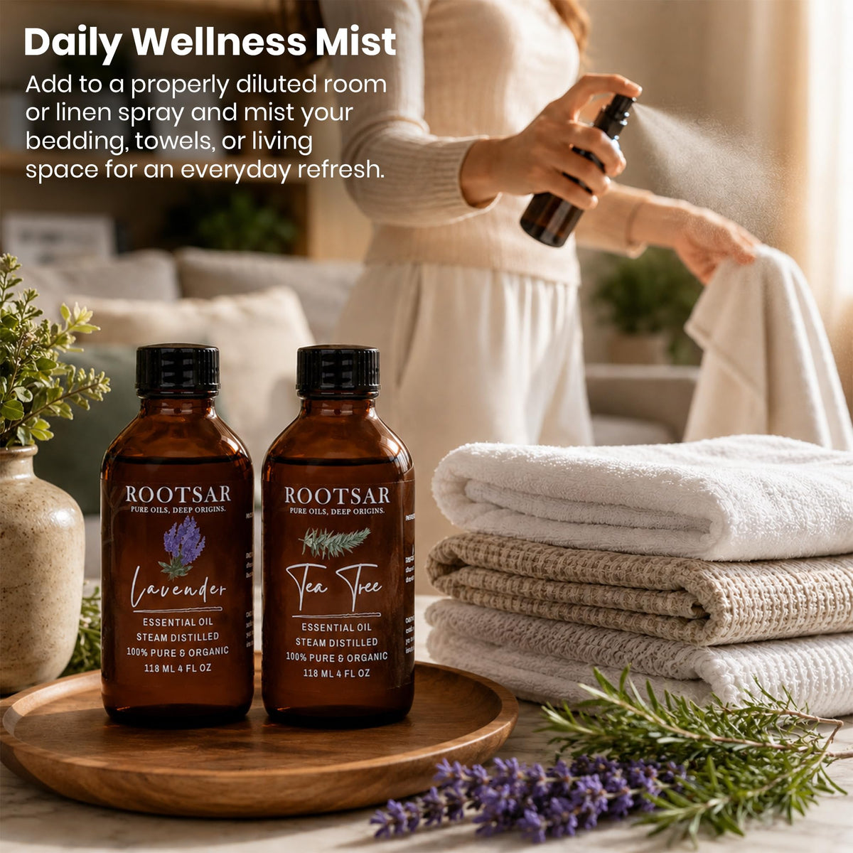 Lavender and Tea Tree Essential Oils Pack of 2 F7360