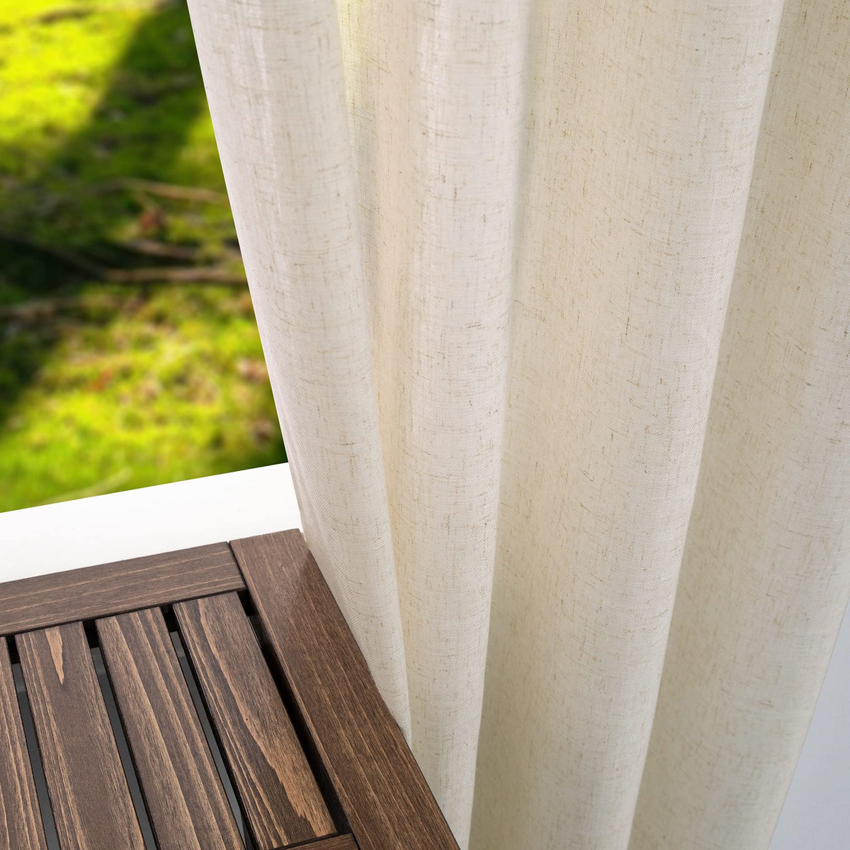 Beige Linen Curtains 2 Panels 84 Inches Long L9598
