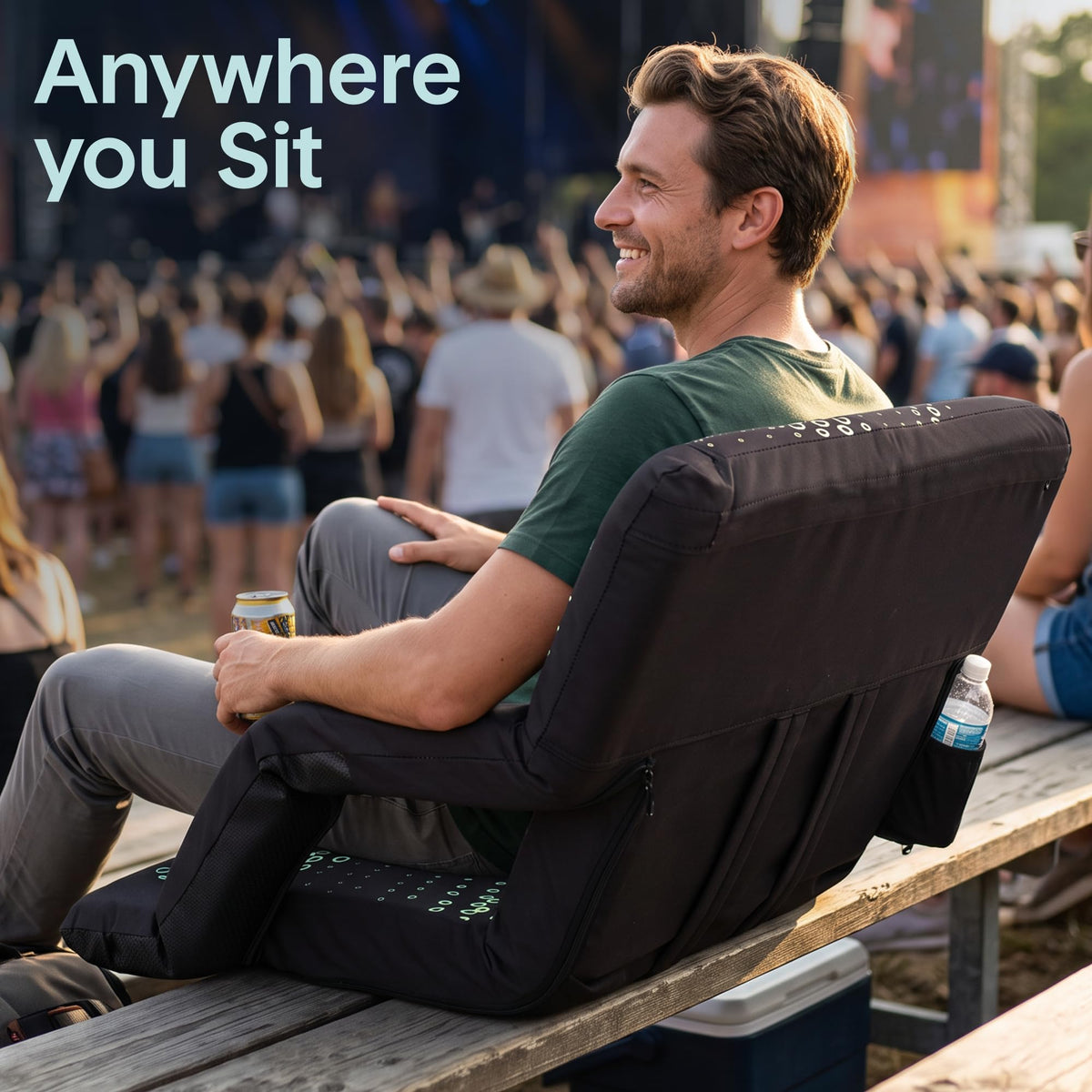 Blue Padded Stadium Seat with Back Support E11880
