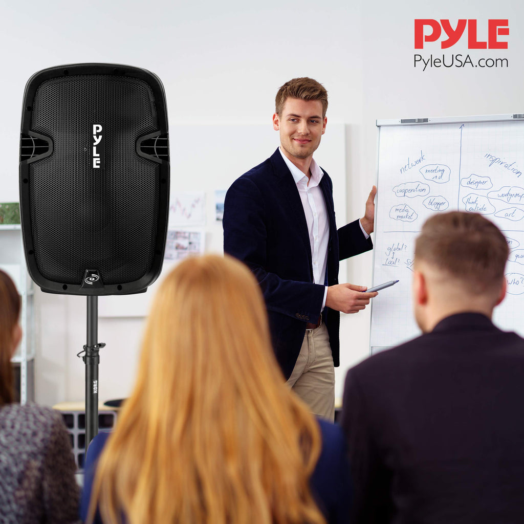 15-inch Portable PA Speaker System with 2 UHF Microphone R504