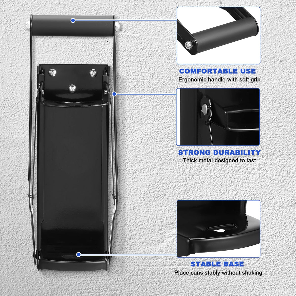 Heavy Duty Wall Mounted Stainless Steel Can Crusher with Built-in Bottle Opener K4024