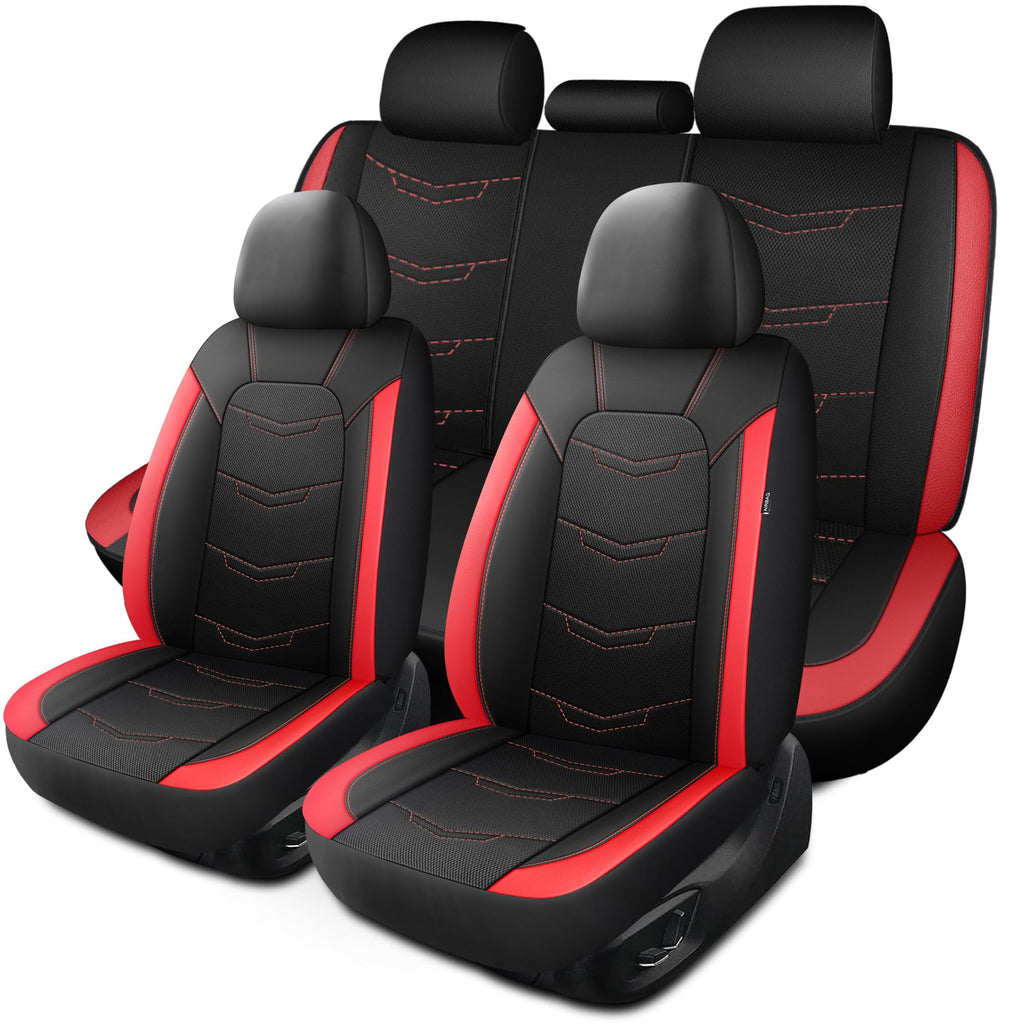 Car Seat Cover Black Red Q80058