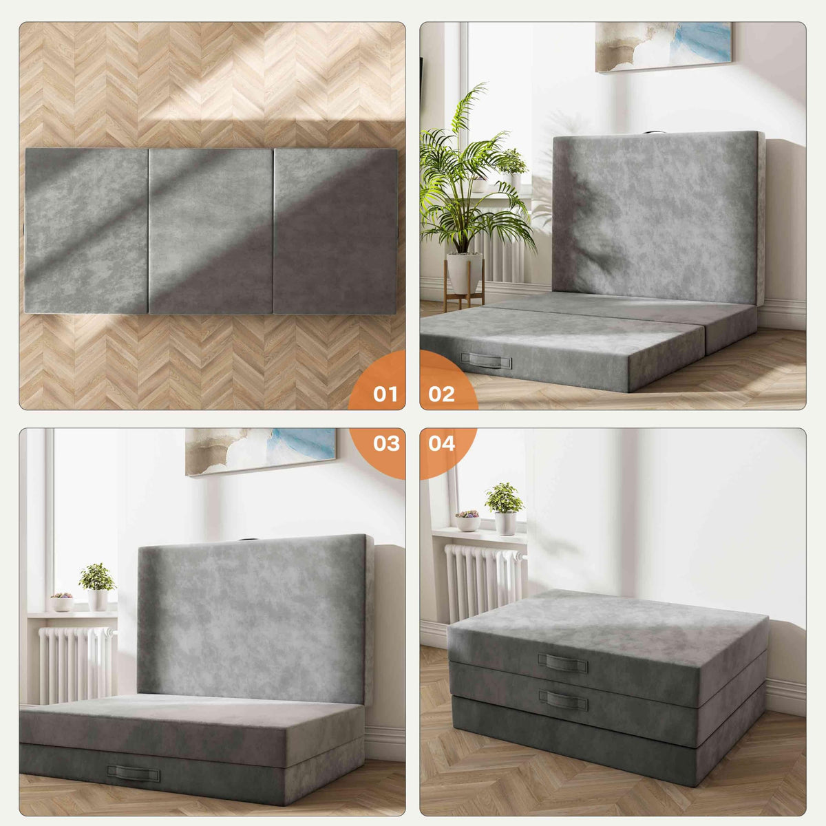 4 Inch Twin Tri-Fold Mattress Topper K4010