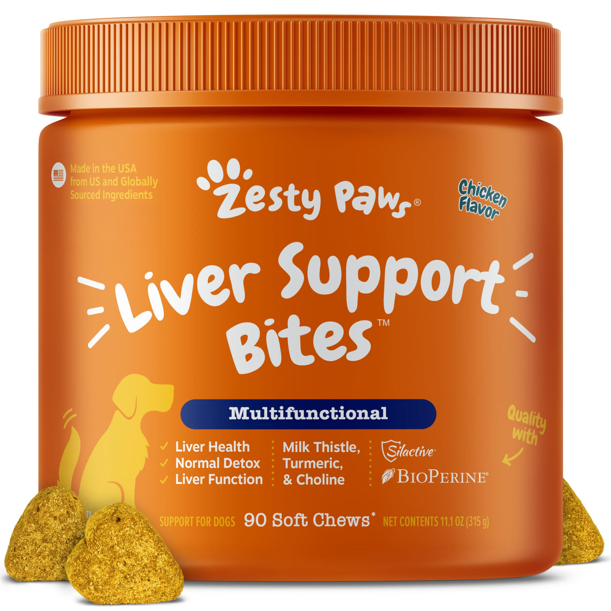 Dog Liver Supplement - Milk Thistle, Chicken, 90 Ct S826