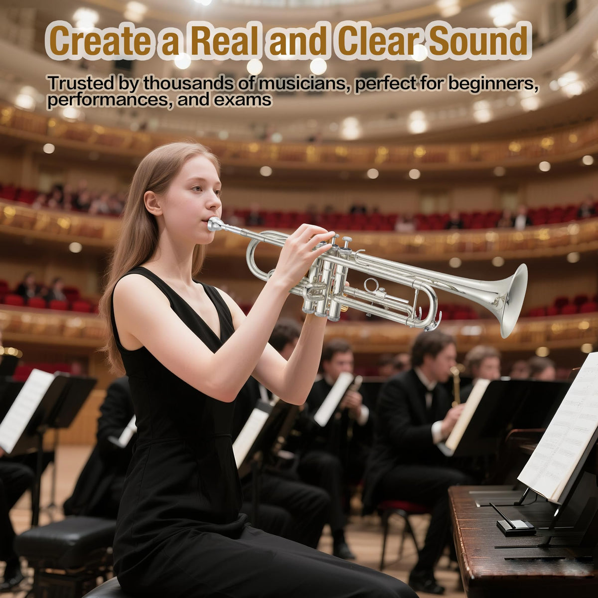 Nickel-Plated Brass Trumpet with Hard Case Z4842