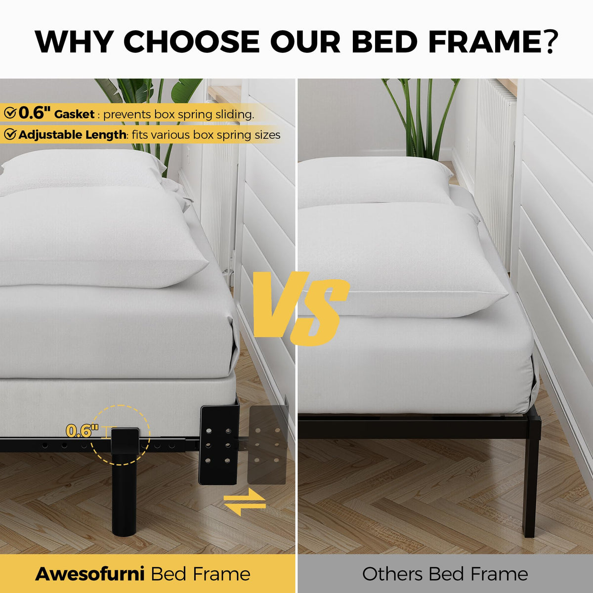 7 Inch Heavy Duty Metal Twin Bed Frame M506