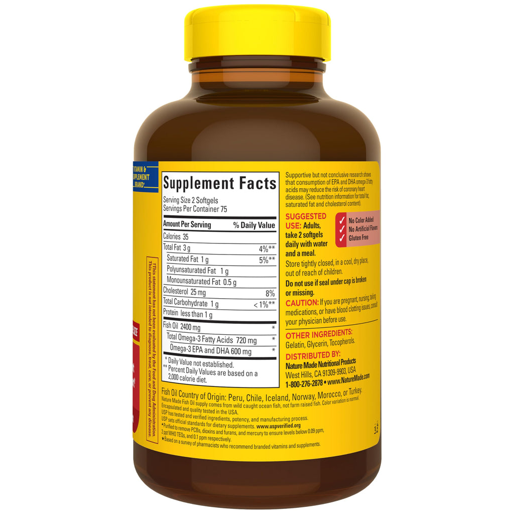 Fish Oil Omega 3 Supplements 1200 mg Softgels Q4221
