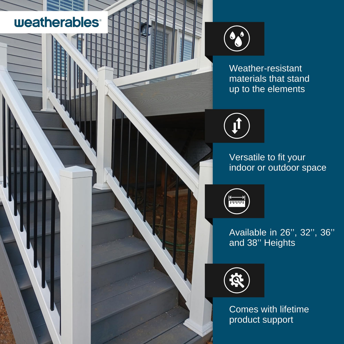 26'' Black Aluminum Balusters 20pk X80870