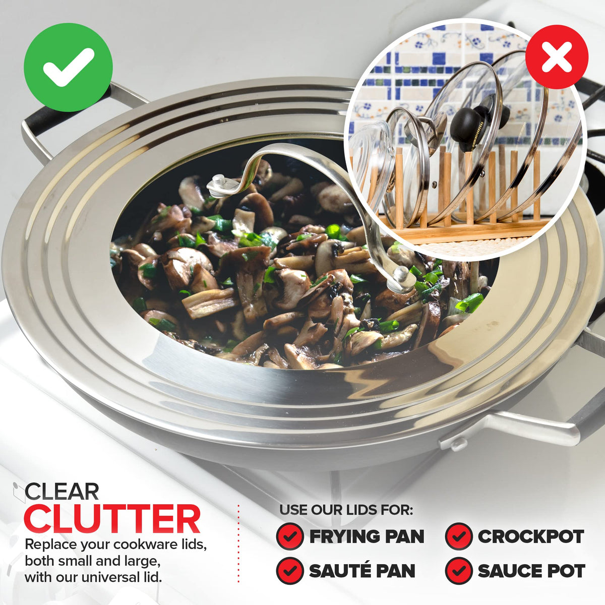 Tempered Glass Universal Lid for Pots & Pans R9688