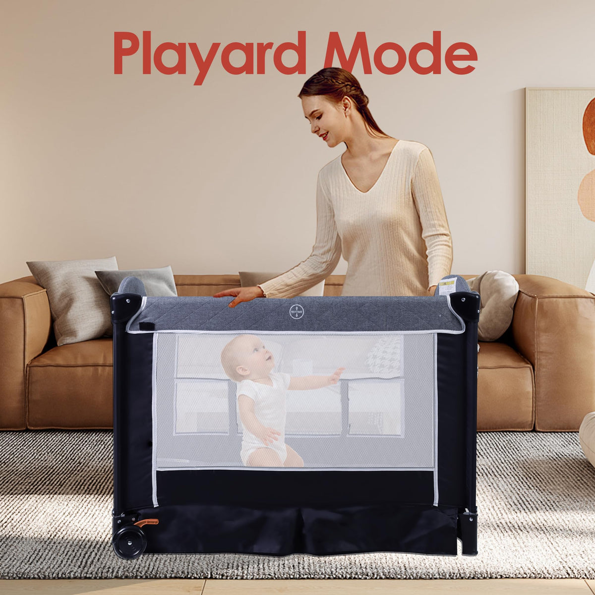 4 in 1 Portable Playard Baby Bassinet X12758