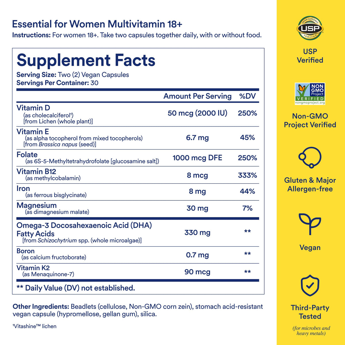 Women's 18+ Multivitamin 60 Capsules W1615