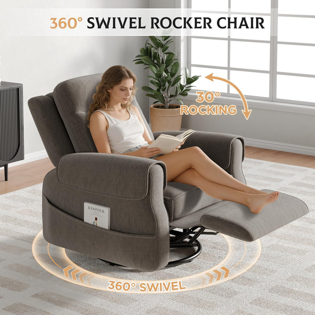 Faux Shearling Recliner Chair Grey H938