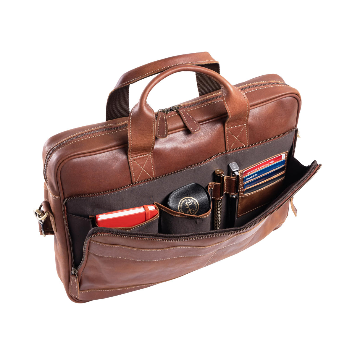16 Inch Leather Laptop Messenger Bag W88232